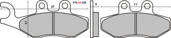 Brzdové destičky RMS organické pro PIAGGIO/VESPA Beverly 300 (2010-2010)