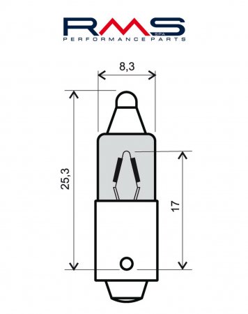 Žárovka RMS 246510025 12V 23W, 180° (1 kus)