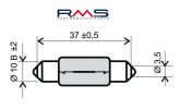 Žárovka RMS 246510175 12V 5W, T11X39 S8.5 bílá