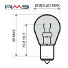 Žárovka RMS 246510205 12V 21W , BA15S oranžová