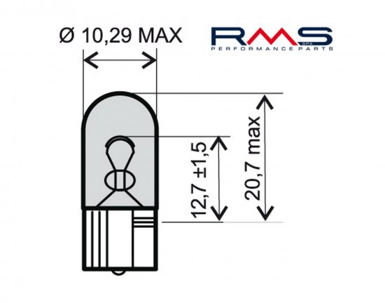 Lamp RMS 246510285 T10 12V 5W