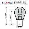 Žárovka RMS 246510465 12V 21W, BAU15S S25 oranžová