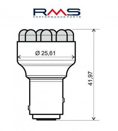 Žárovka RMS 246510540 12V 12 Led, BAY15D modrá