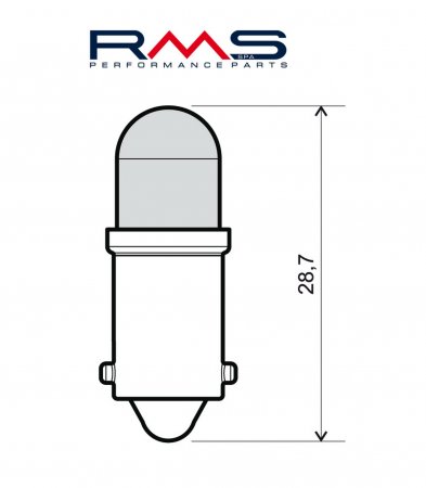 Žárovka RMS 246510550 Led 12V, BA9S modrá