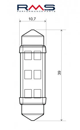Žárovka RMS 246510595 12V 6 Led, SV8.5 bílá