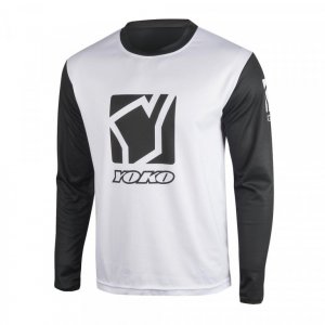 Motokrosový dres YOKO SCRAMBLE bílá / černá S