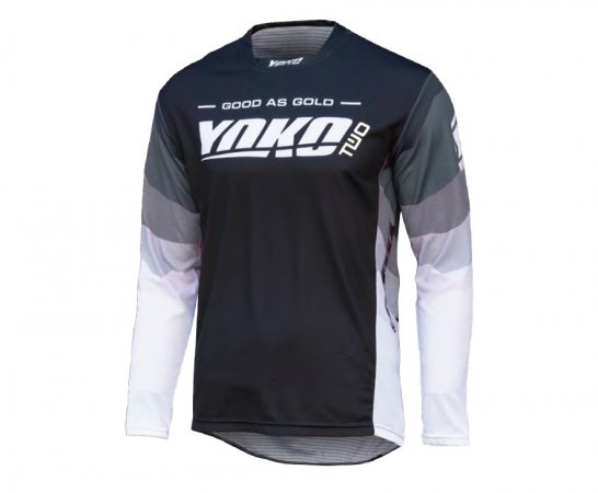 Motokrosový dres YOKO TWO černo/bílo/šedé L pro MOTO GUZZI V7 750 Classic