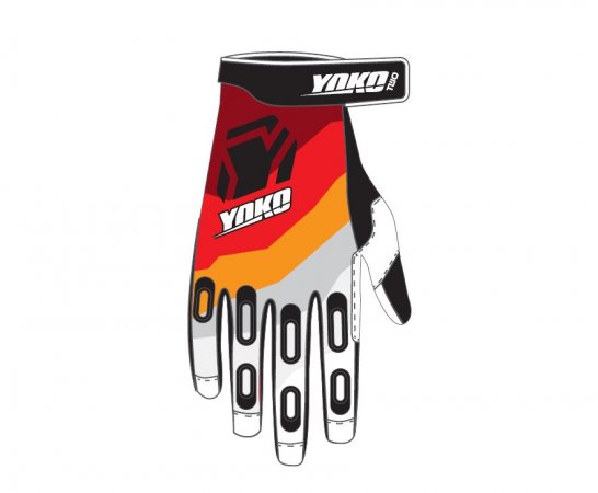 Motokrosové rukavice YOKO TWO černo/bílo/červené M (8) pro MOTO GUZZI V7 750 Classic