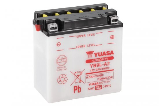 Yumicron akumulátor vč. kyseliny YUASA YB9L-A2