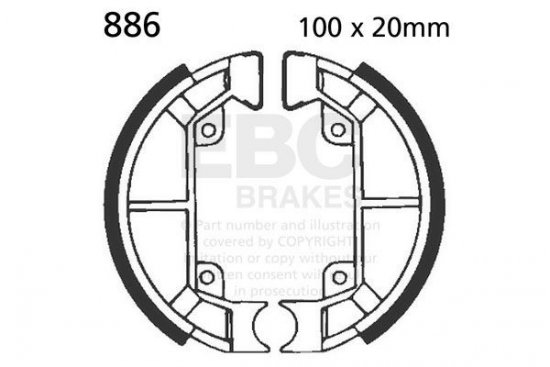 Sada brzdových čelistí EBC 886