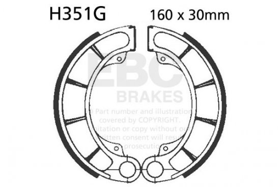 Sada brzdových čelistí EBC H351G drážkovaný