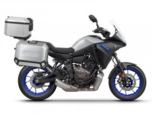 Kompletní sada hliníkových kufrů SHAD TERRA, 48L topcase 47L/47L boční kufry, včetně montážní sady a SHAD YAMAHA MT-07 Tracer / Tracer 700