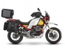 Kompletní sada bočních adventure brašen SHAD TERRA TR40 a  černého hliníkového 55L topcase, včetně m SHAD MOTO GUZZI V 85 TT