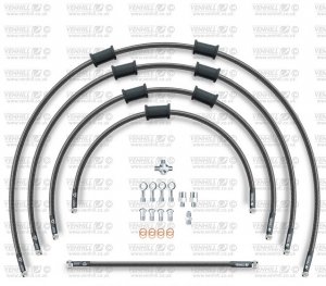 STANDARD Hadice přední brzdy sada Venhill HON-10029F-CB POWERHOSEPLUS (5hadic v sadě) karbonové hadice, chromové koncovky