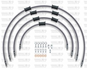 STANDARD Hadice přední brzdy sada Venhill BMW-11006FS POWERHOSEPLUS (4 hadice v sadě) Průhledné hadice, nerezové koncovky