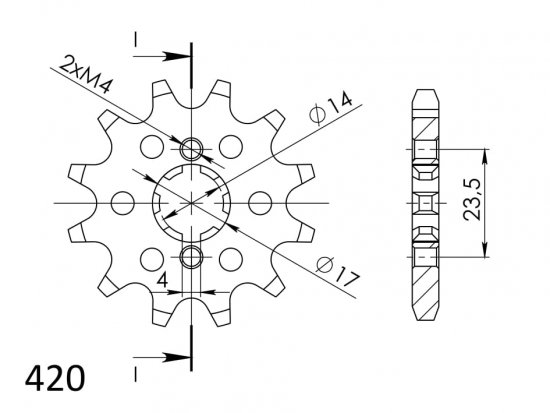 Řetězové kolečko SUPERSPROX CST-1128:11 11 zubů, 420