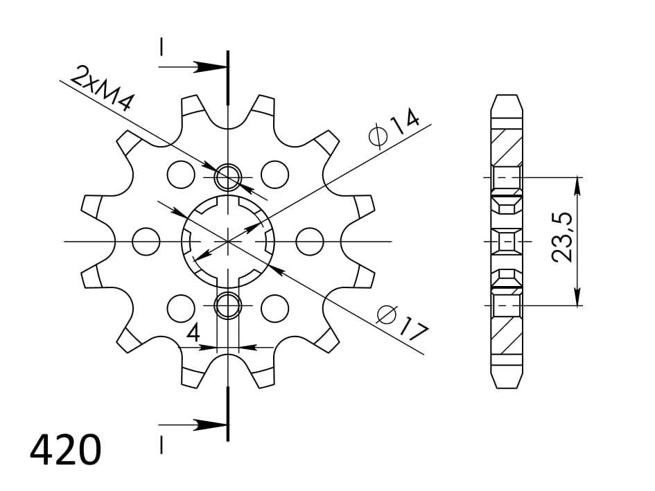 Řetězové kolečko SUPERSPROX CST-1128:12 12 zubů, 420