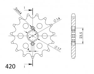 Řetězové kolečko SUPERSPROX CST-1128:14 14 zubů, 420