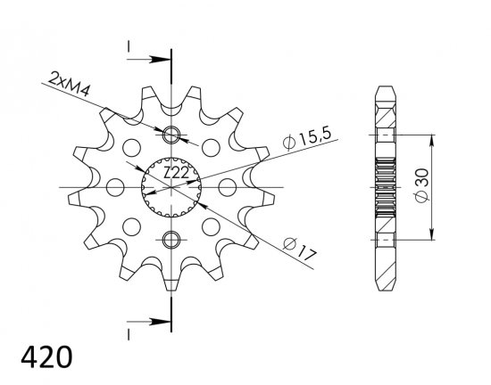 Řetězové kolečko SUPERSPROX CST-1256:13 13 zubů, 420