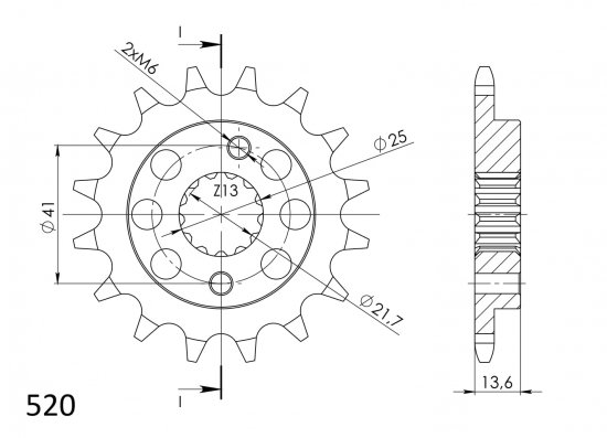 Řetězové kolečko SUPERSPROX CST-1307:16 16 zubů, 520