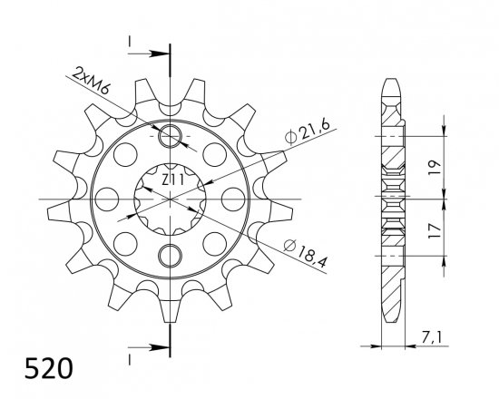 Řetězové kolečko SUPERSPROX CST-1321:12 12 zubů, 520