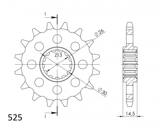 Řetězové kolečko SUPERSPROX CST-1332:14 14 zubů, 525