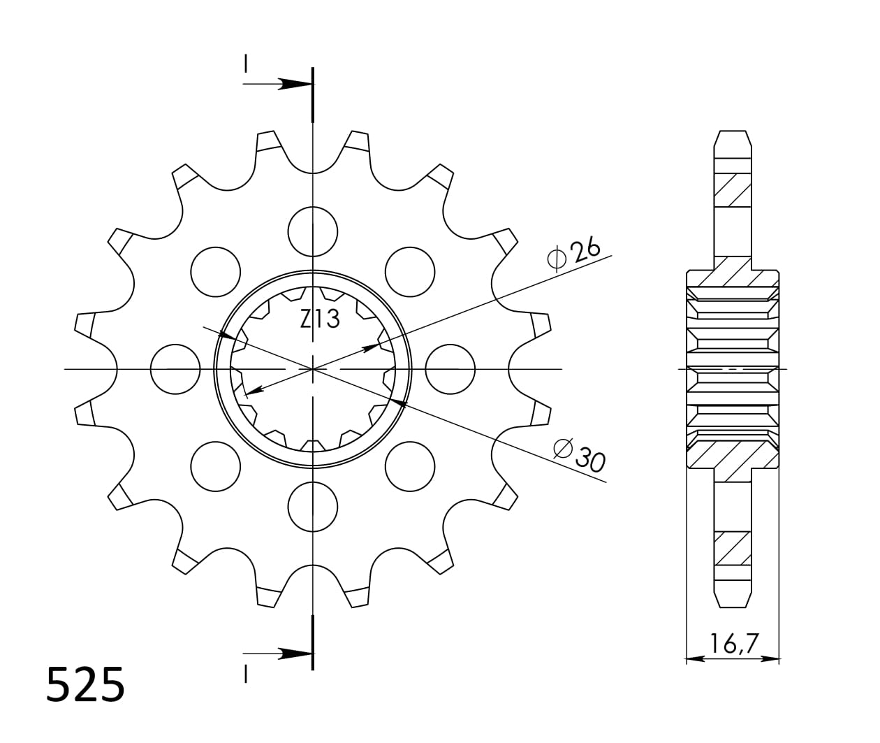 Řetězové kolečko SUPERSPROX CST-1370:14 14 zubů, 525