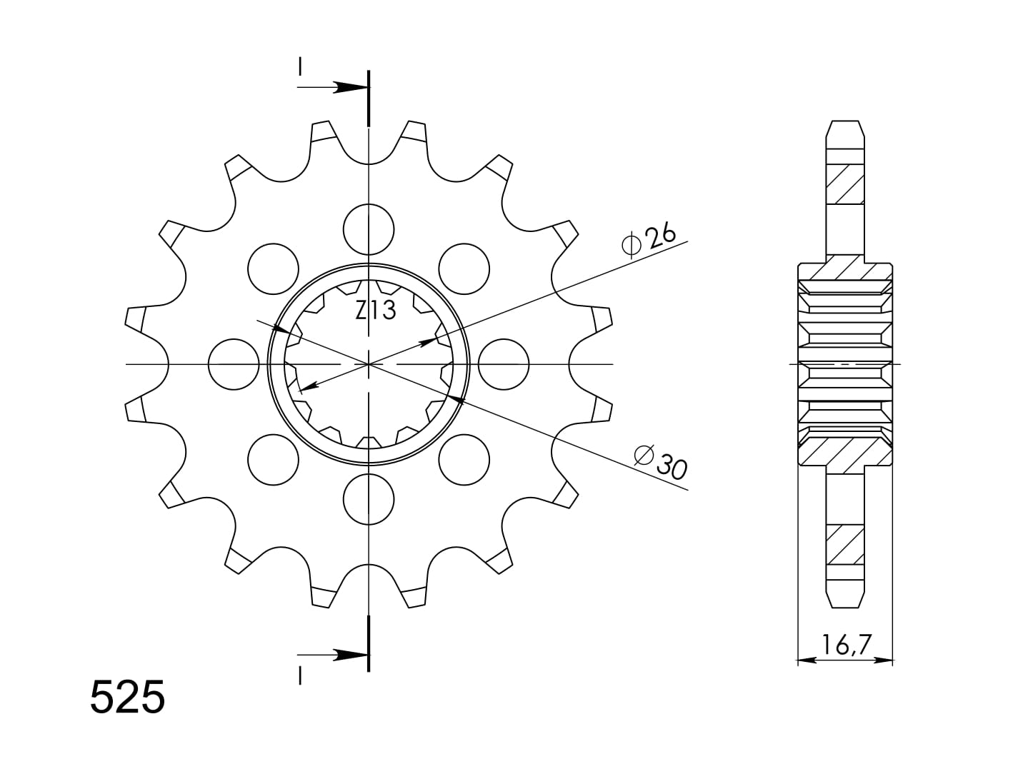 Řetězové kolečko SUPERSPROX CST-1370:16 16 zubů, 525