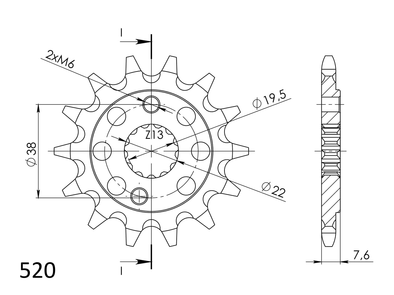 Řetězové kolečko SUPERSPROX CST-1401:13 13 zubů, 520