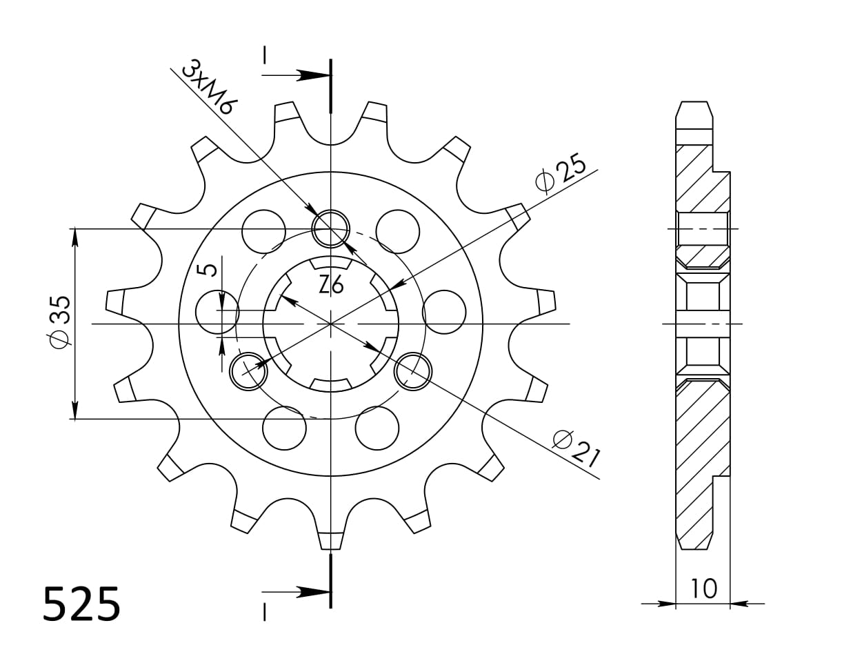 Řetězové kolečko SUPERSPROX CST-1448:14 14 zubů, 525