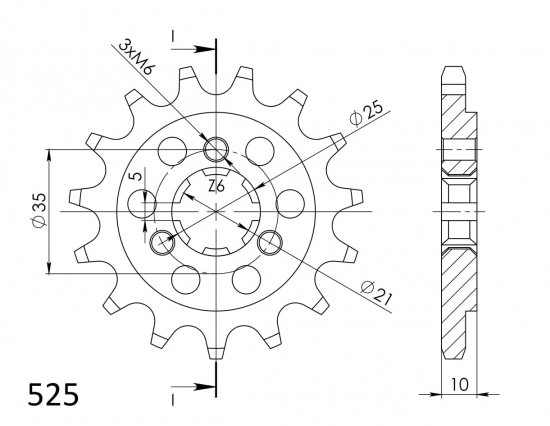 Řetězové kolečko SUPERSPROX CST-1448:14 14 zubů, 525