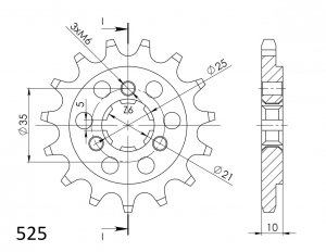 Řetězové kolečko SUPERSPROX CST-1448:14 14 zubů, 525