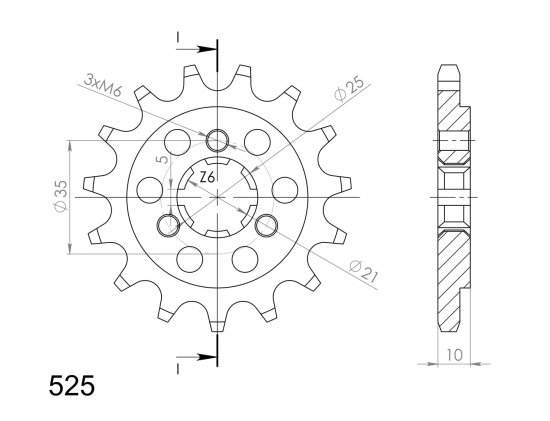 Řetězové kolečko SUPERSPROX CST-1448:15 15 zubů, 525