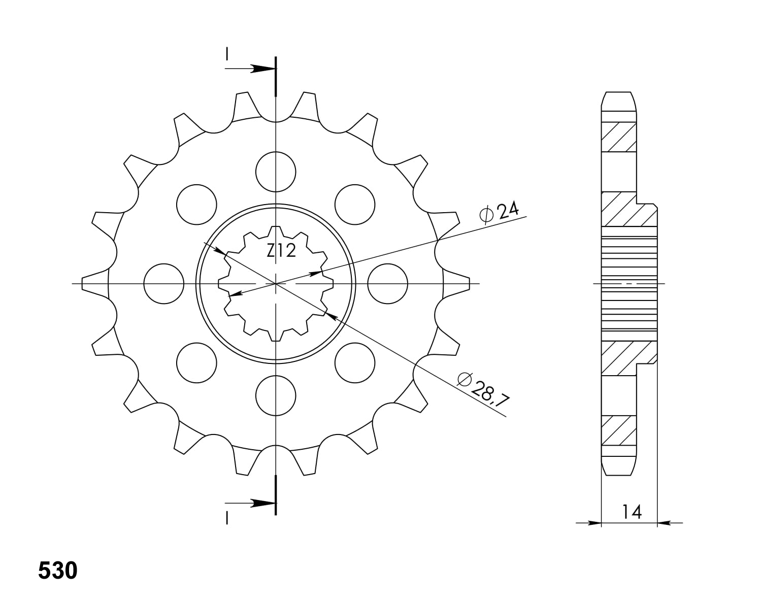 Řetězové kolečko SUPERSPROX CST-1529:17 17 zubů, 530