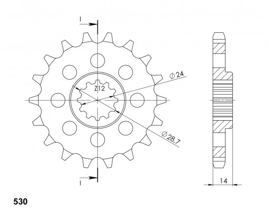 Řetězové kolečko SUPERSPROX CST-1529:17 17 zubů, 530