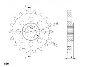 Řetězové kolečko SUPERSPROX CST-1529:17 17 zubů, 530