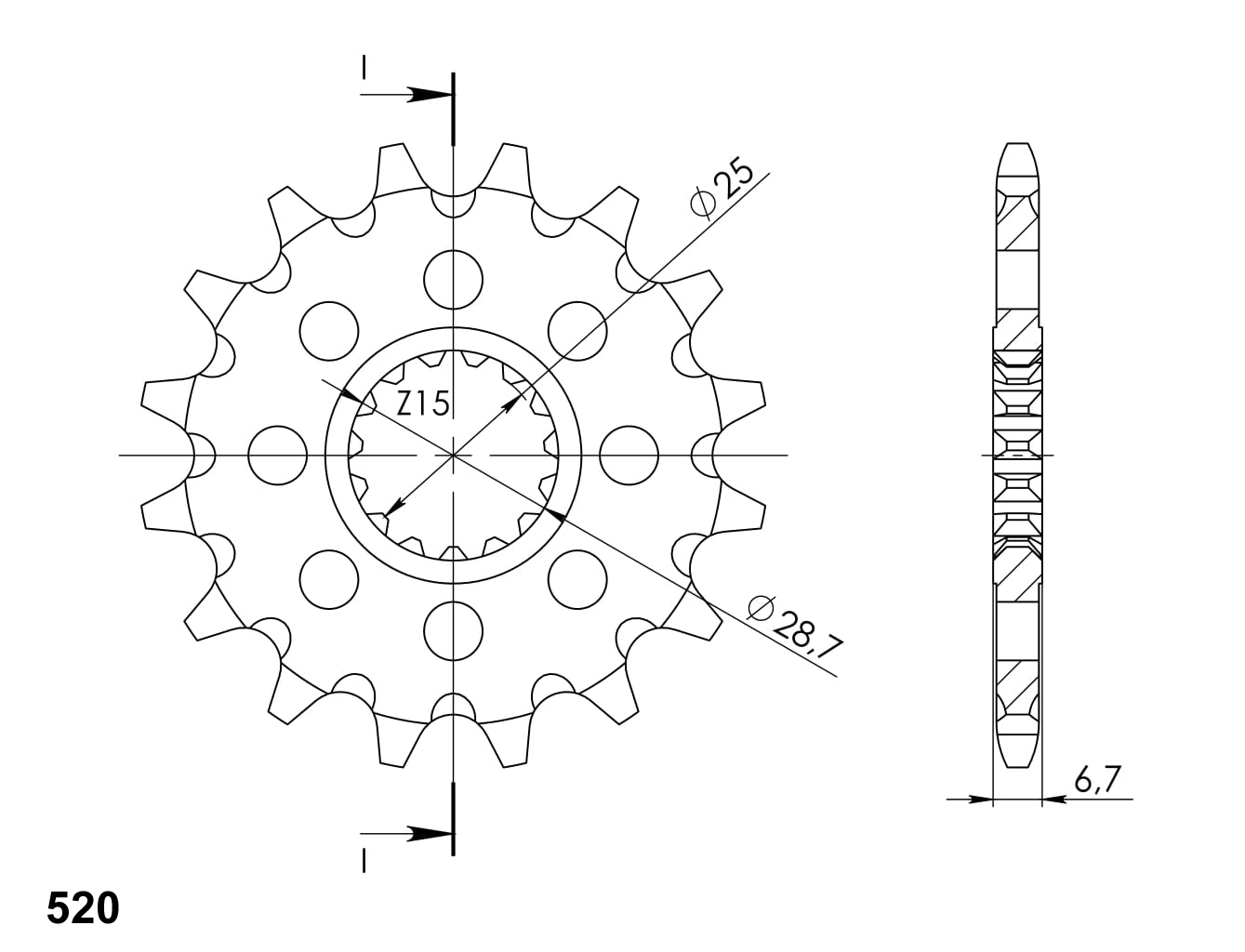 Řetězové kolečko SUPERSPROX CST-1592:14 14 zubů, 520