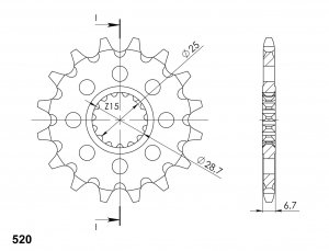 Řetězové kolečko SUPERSPROX CST-1592:14 14 zubů, 520