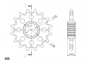 Řetězové kolečko SUPERSPROX CST-1904:16 16 zubů, 525