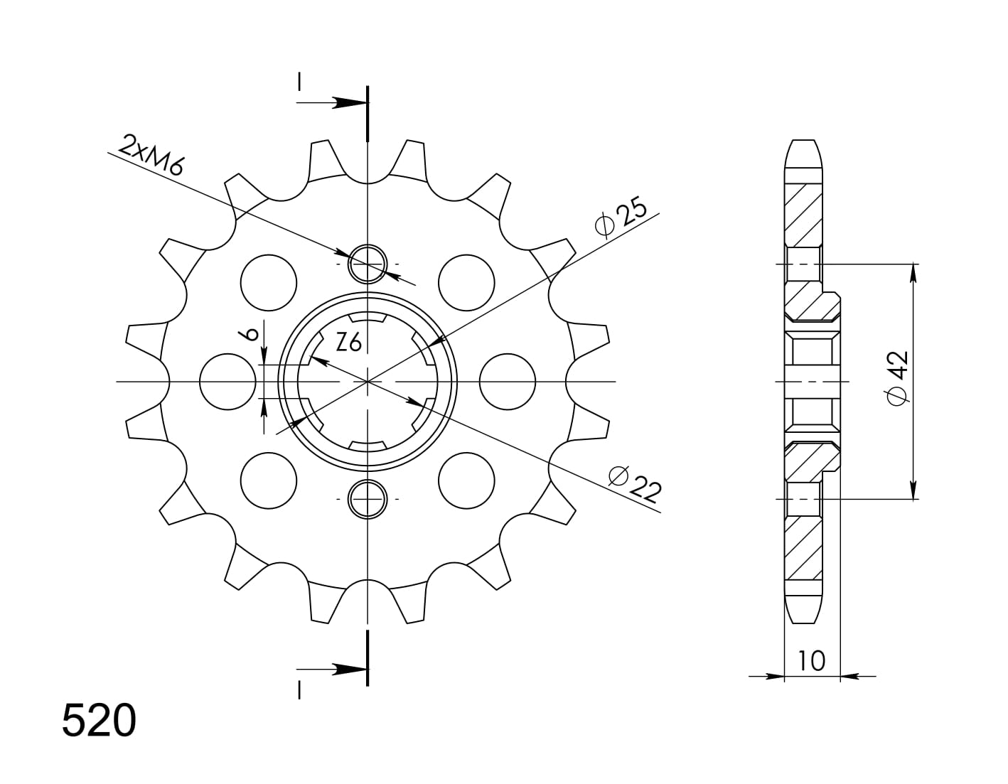 Řetězové kolečko SUPERSPROX CST-306:16 16 zubů, 520