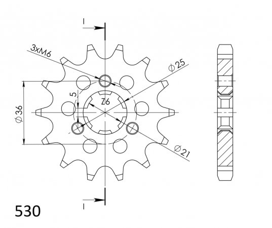 Řetězové kolečko SUPERSPROX CST-424:14 14 zubů, 530