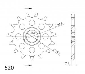 Řetězové kolečko SUPERSPROX CST-434:14 14 zubů, 520