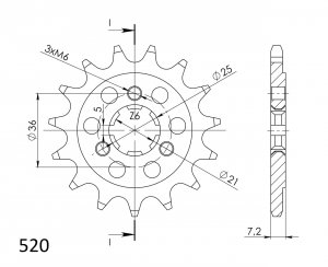 Řetězové kolečko SUPERSPROX CST-437:15 15 zubů, 520