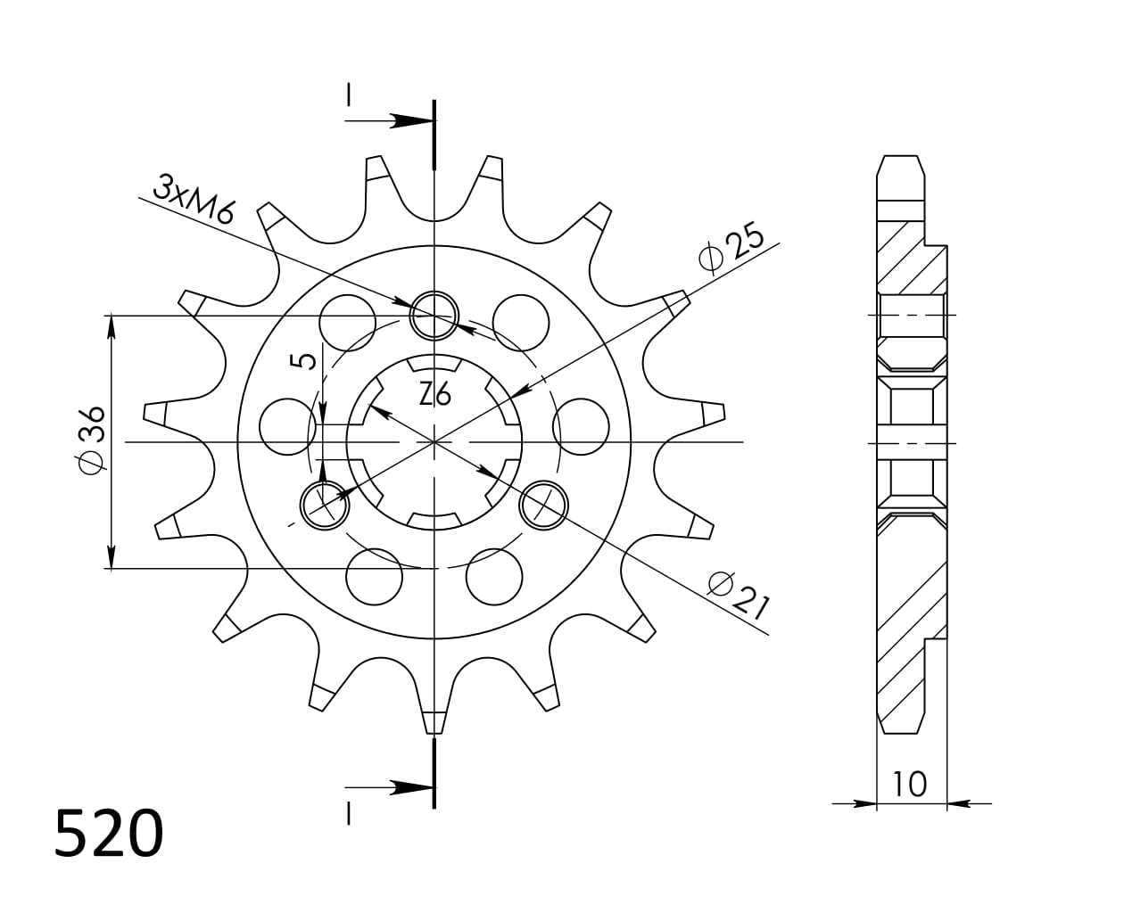 Řetězové kolečko SUPERSPROX CST-438:14 14 zubů, 520