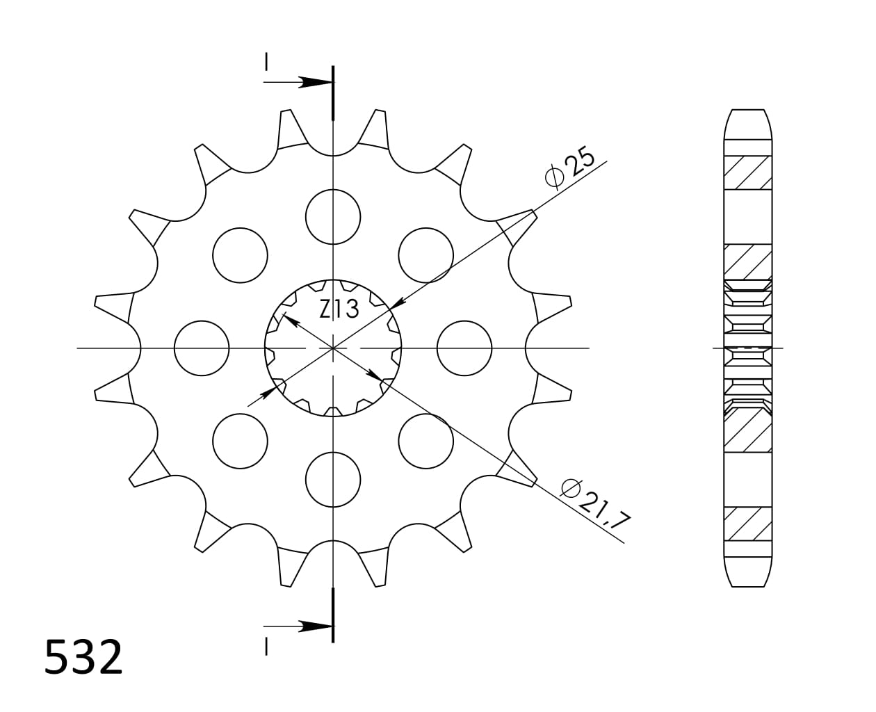 Řetězové kolečko SUPERSPROX CST-440:16 16 zubů, 532