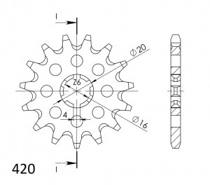 Řetězové kolečko SUPERSPROX CST-546:12 12 zubů, 420