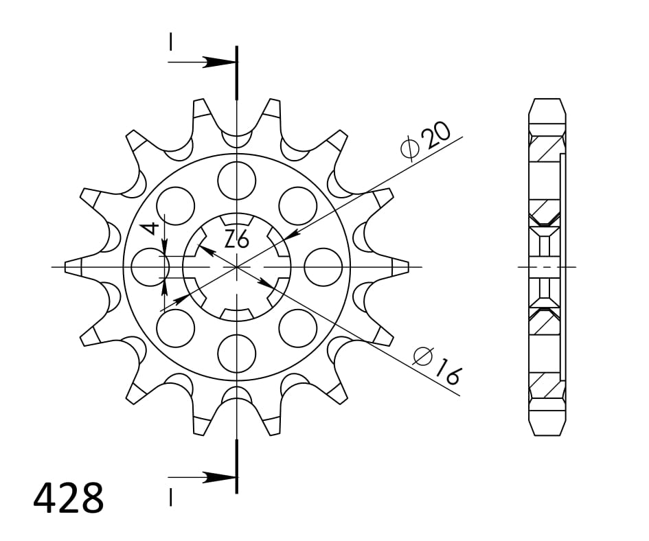 Řetězové kolečko SUPERSPROX CST-555:14 14 zubů, 428