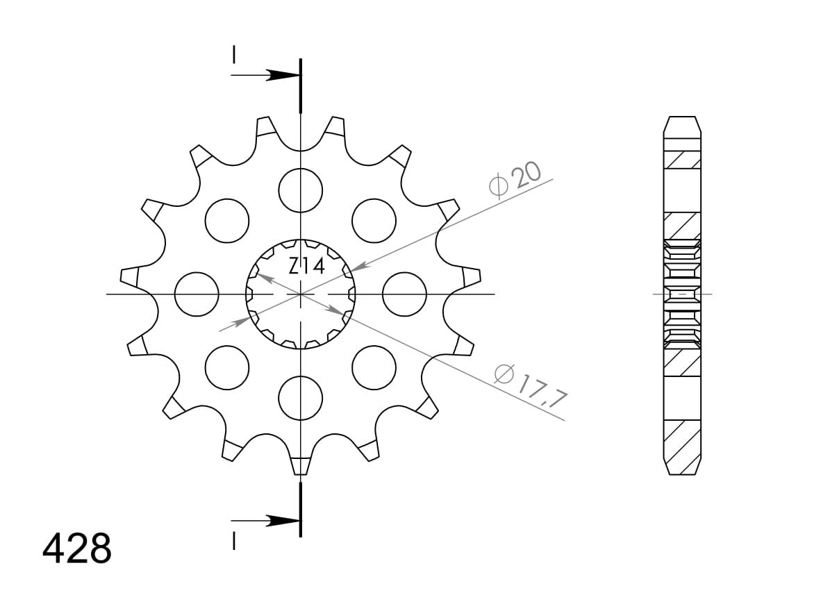 Řetězové kolečko SUPERSPROX CST-558:18 18 zubů, 428