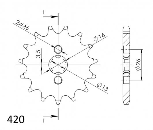 Řetězové kolečko SUPERSPROX CST-563:10 10 zubů, 420