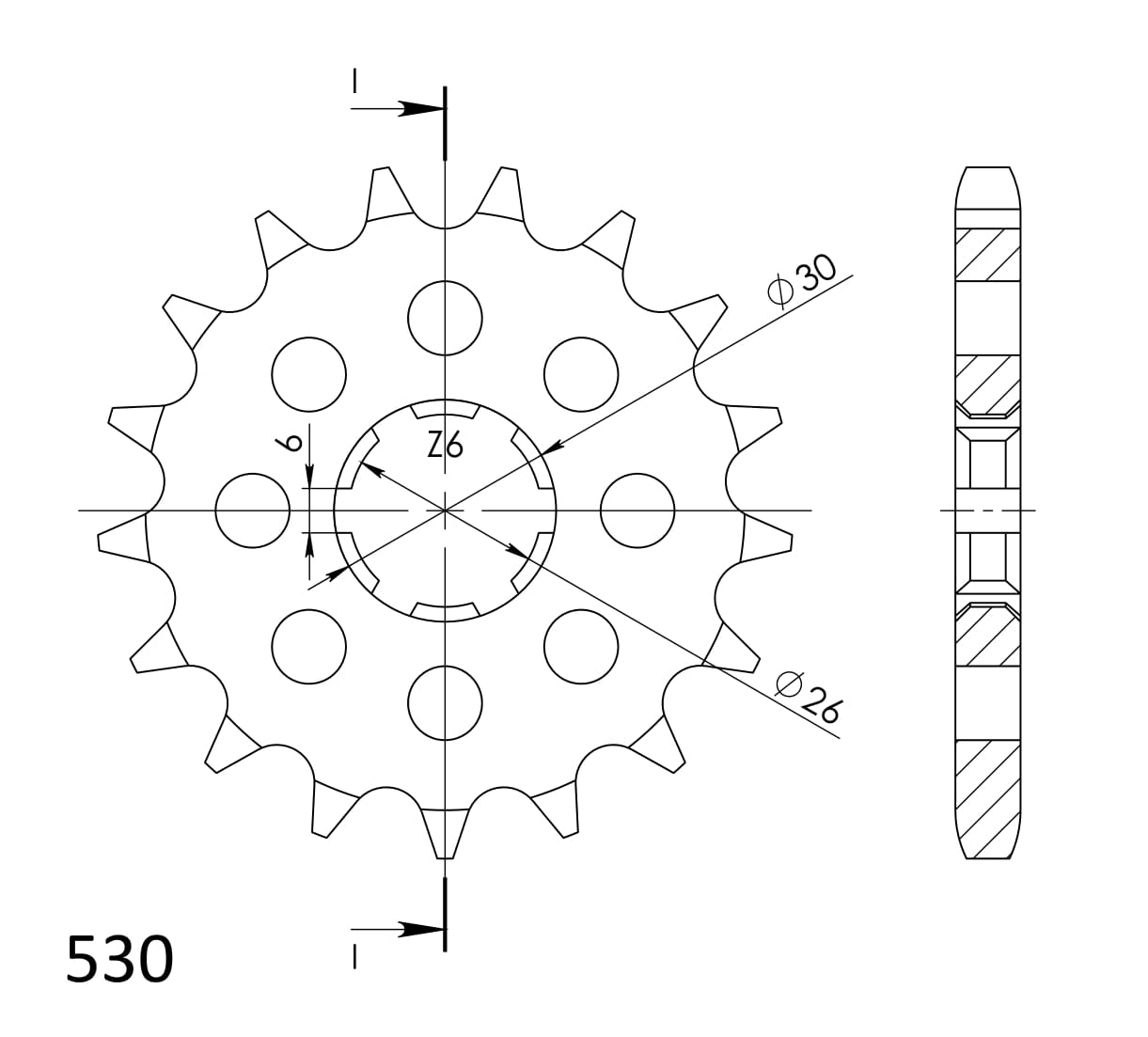 Řetězové kolečko SUPERSPROX CST-568:17 17 zubů, 530